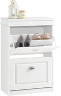 White 2 Flip-Drawers Shoe Cabinet P85240