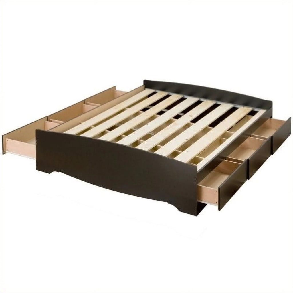 Black Wood Storage Platform Bed W105927
