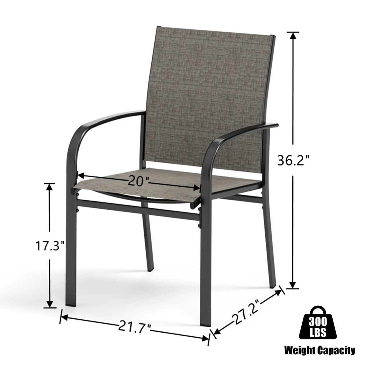 Set of 4 Outdoor Patio Dining Chairs Steel Textilene J70100