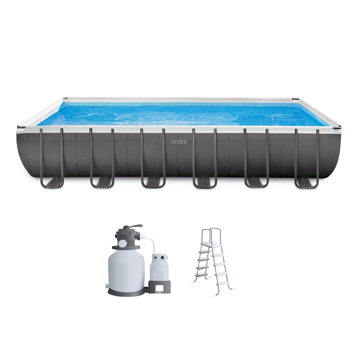 12' x 24' Rectangle Metal Frame Above Ground Pool A4914
