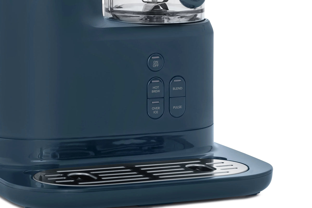 Navy Blue Single Serve Iced and Hot Coffee Maker and Blender C156589