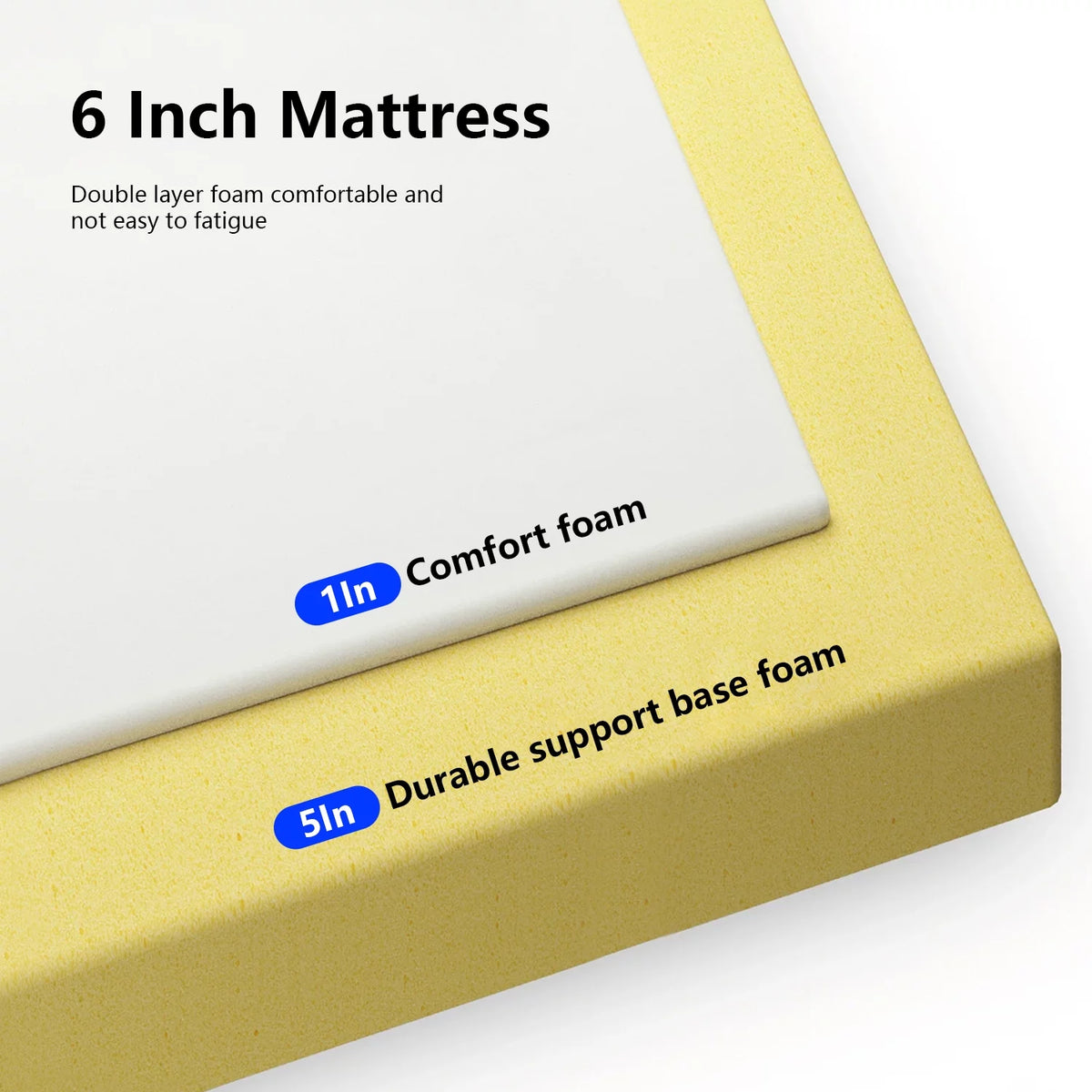 Queen Size 6 Inch Medium-Firm Foam Mattress I283497
