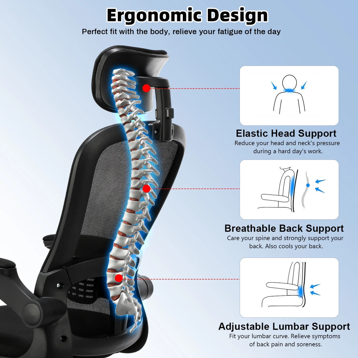 Black Mesh Ergonomic High Back Office Chair R558