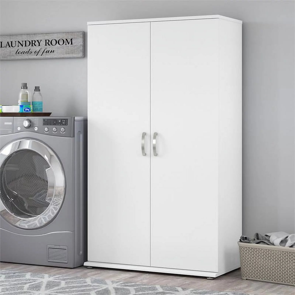 Tall White Linen Cabinet with Doors L231539