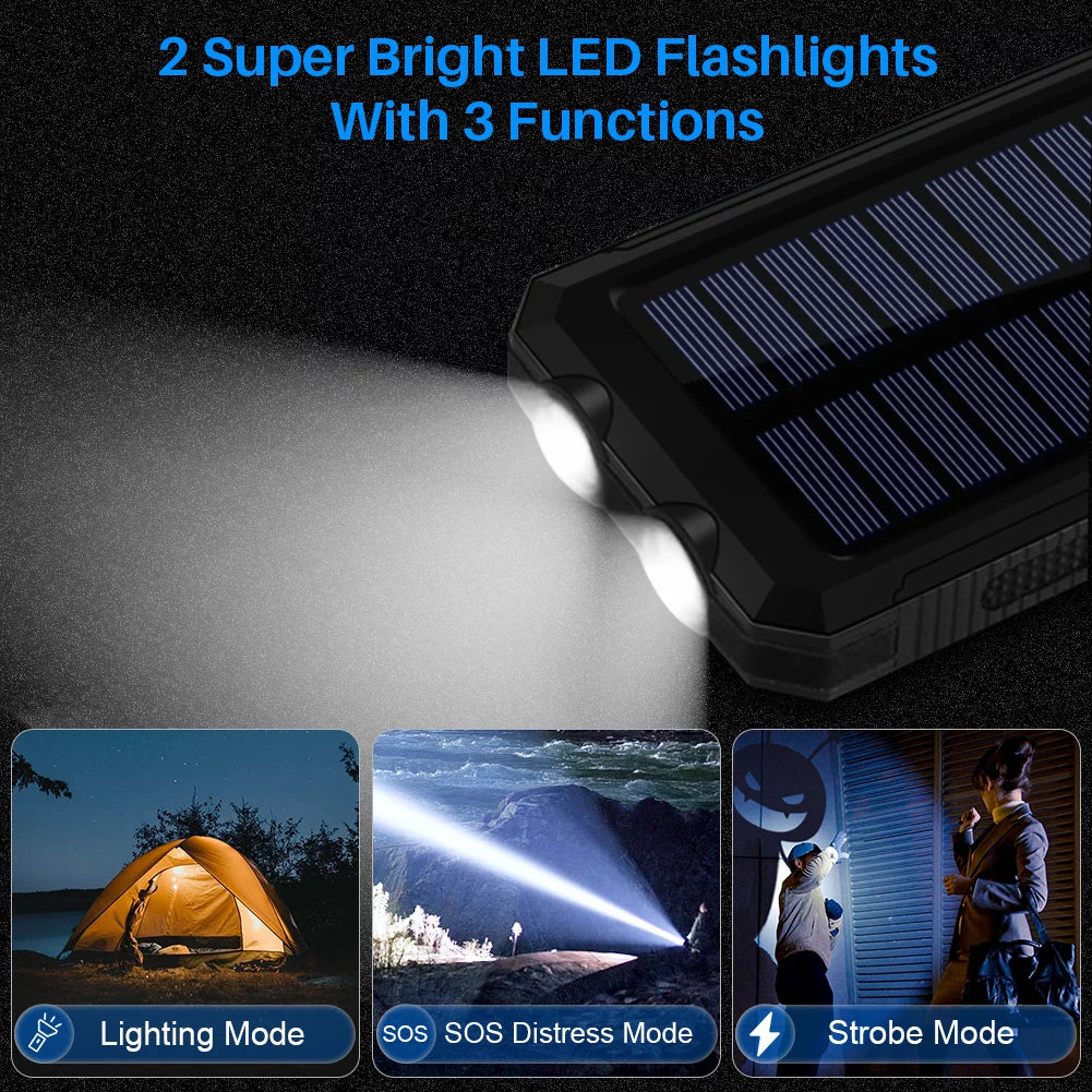 20000mAh Solar Power Bank with Dual USB Ports U9029