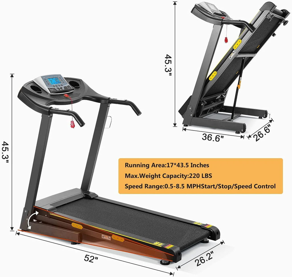 2.5HP Electric Folding Treadmill with 12-level Incline C96450