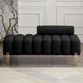 53.2" Modern Loveseat Sofa Couch Upholstered Accent Sofa with Golden Legs and Adjustable Backrest Small Teddy Fleece Couches K576