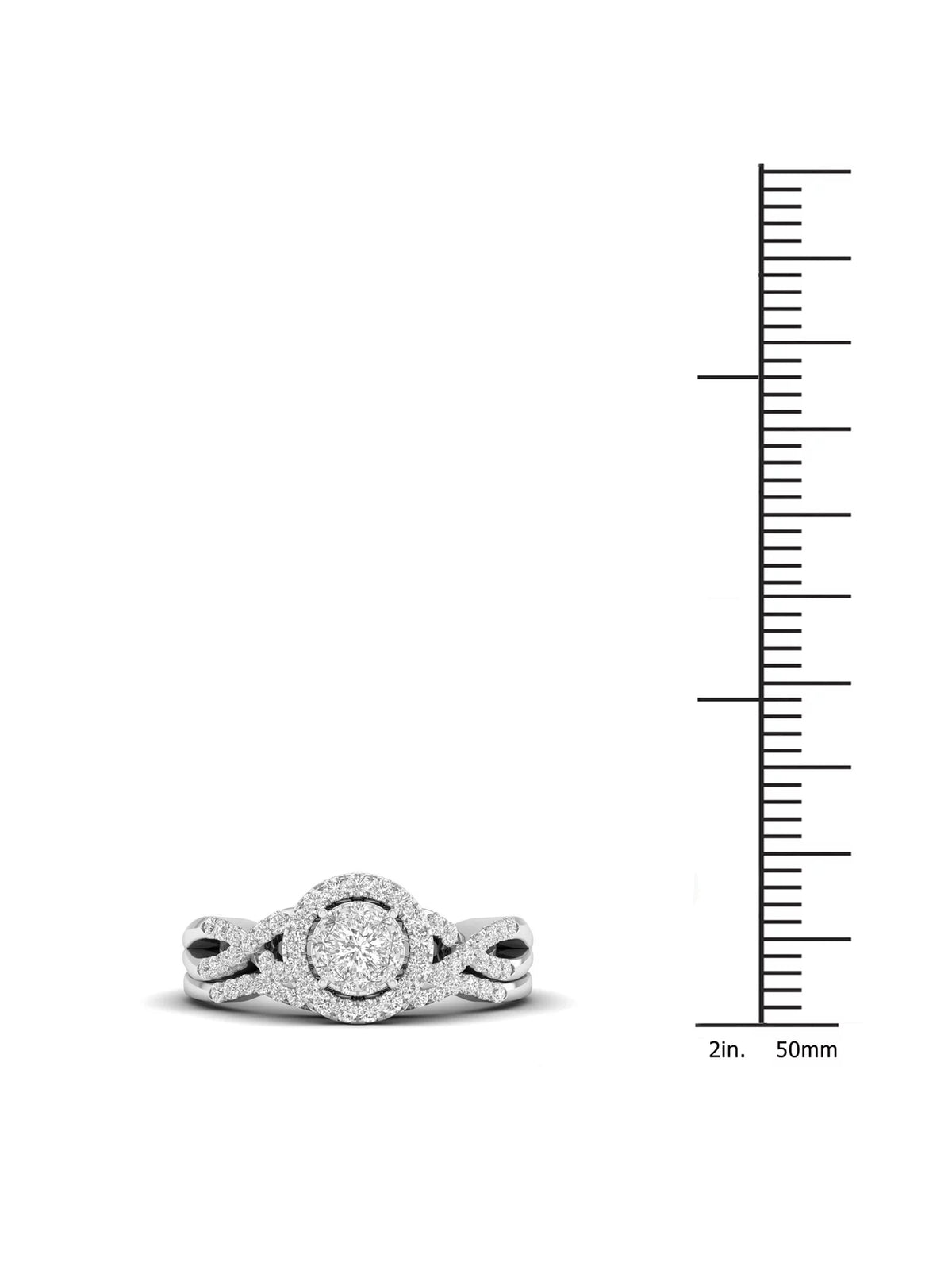 3/8Ct Diamond 10k White Gold Bridal Ring Set N92881