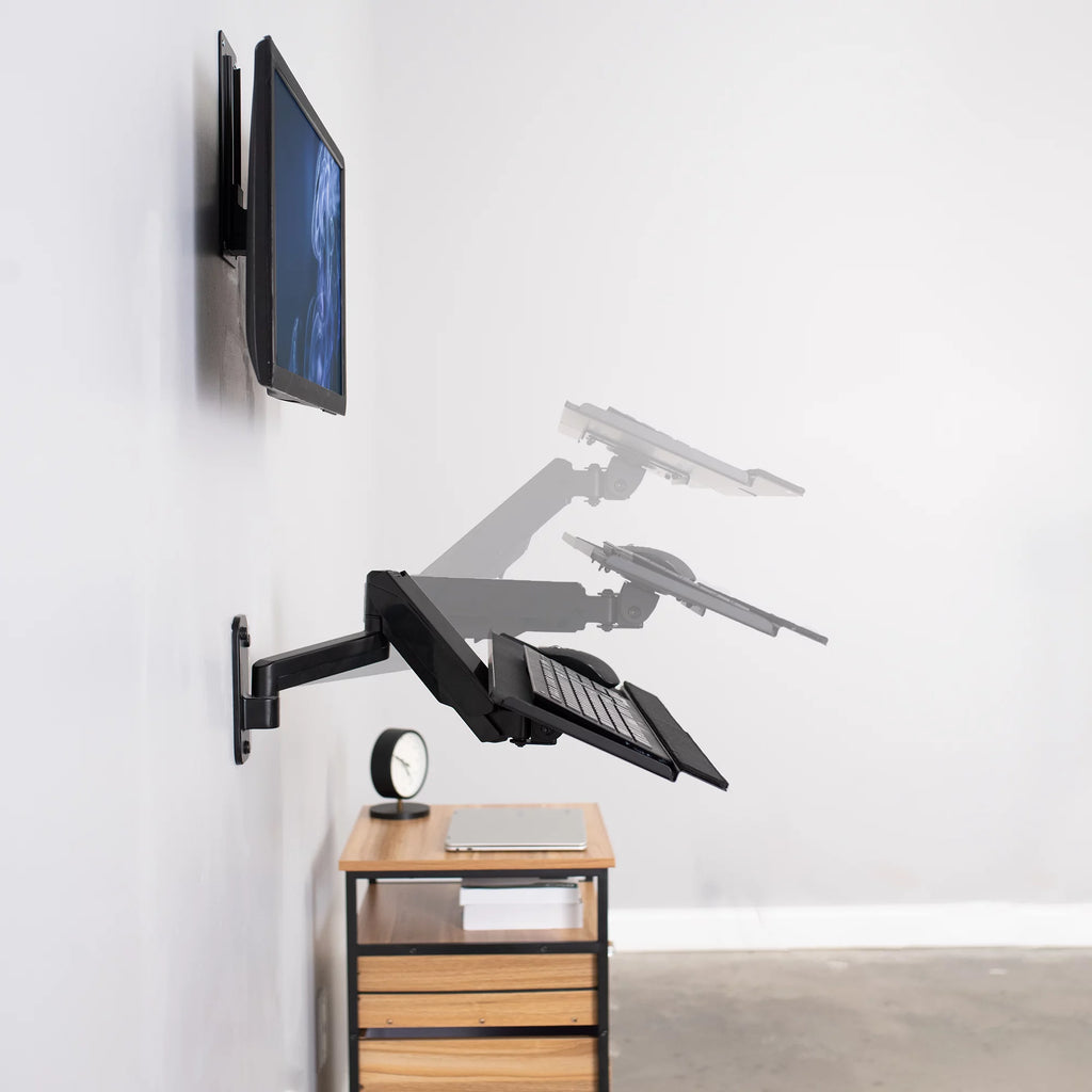 Height Adjustable Monitor and Keyboard Tray Wall Mount G109108