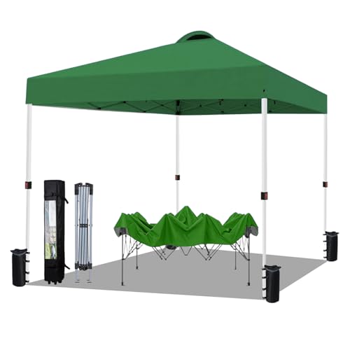 10x10 Pop Up Canopy Tent Waterproof with Wheeled Bag and 4 Sandbags Y3877