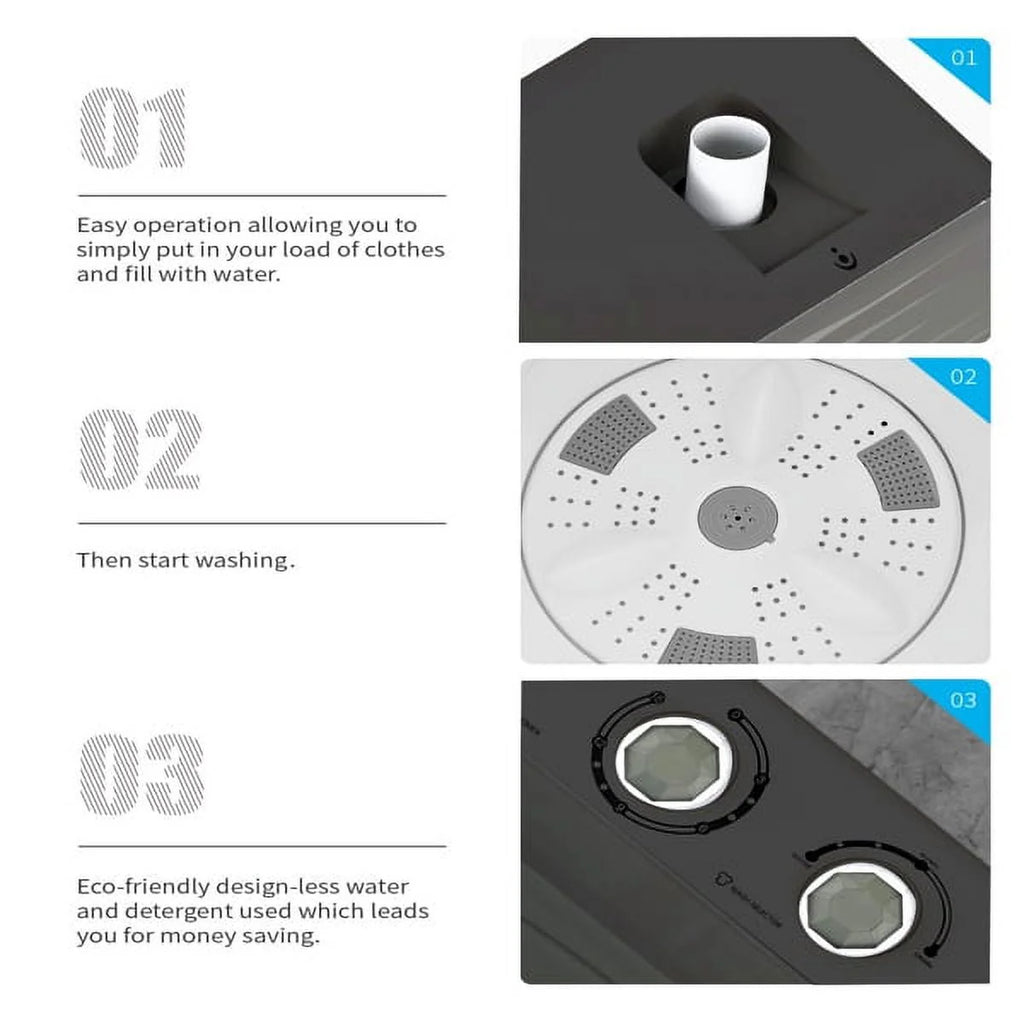Portable 26lbs Washing Machine with Drain Pump D281969