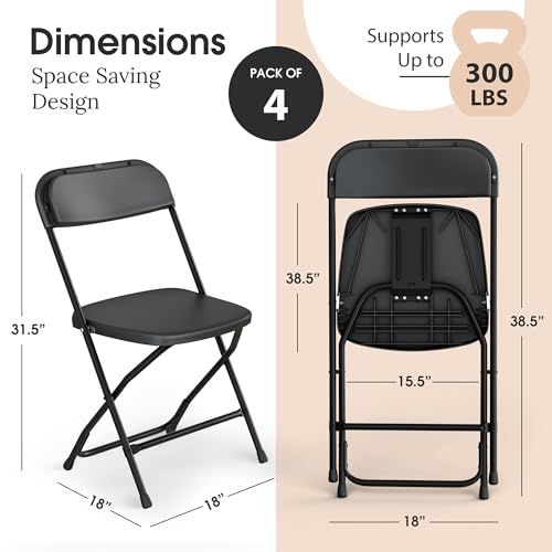 White 4 Pack Foldable Plastic Chair A200