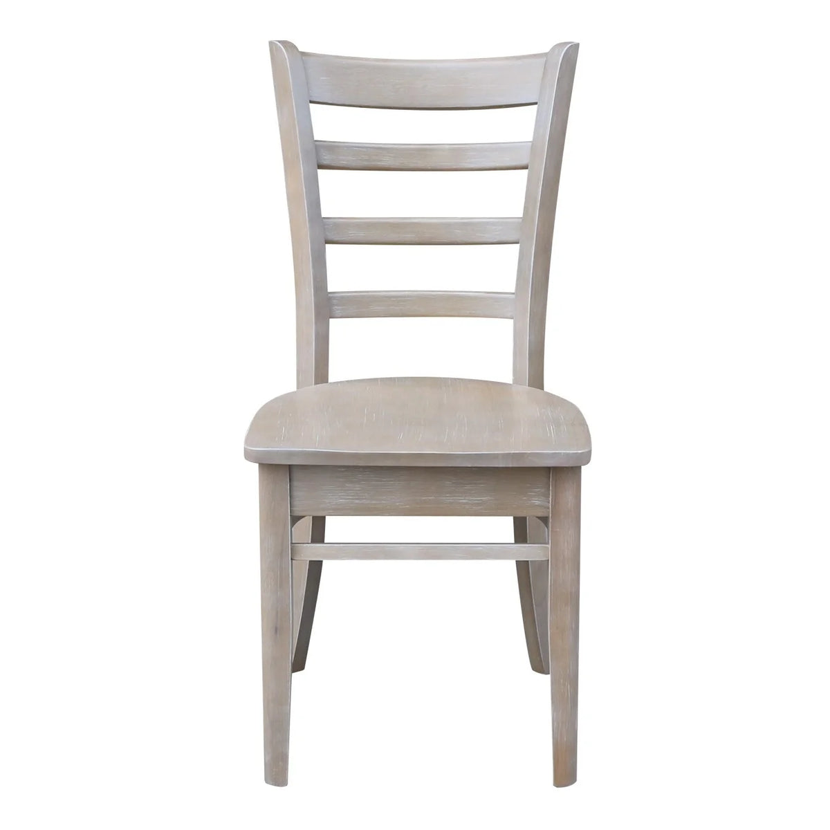 Solid Wood Side Chair Set of 2 Washed Gray Taupe X5134