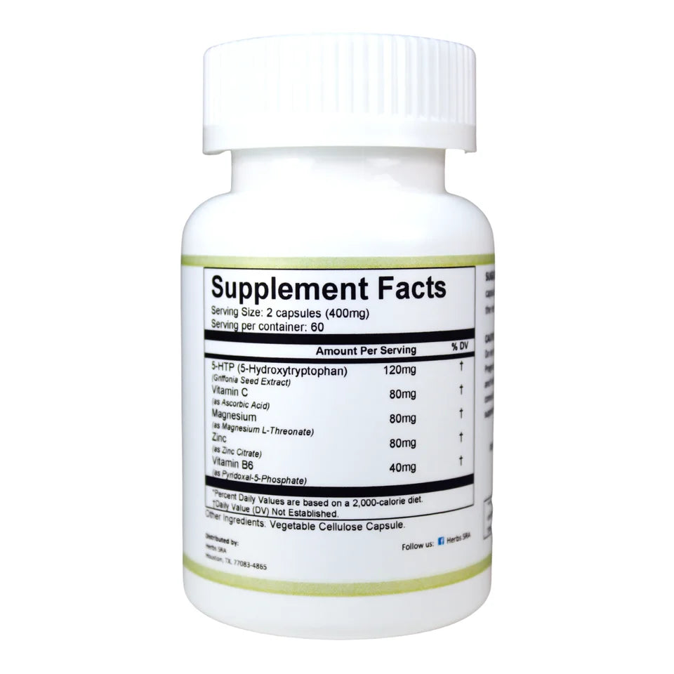120 Capsules Magnesium L-Threonate 5-HTP R1226