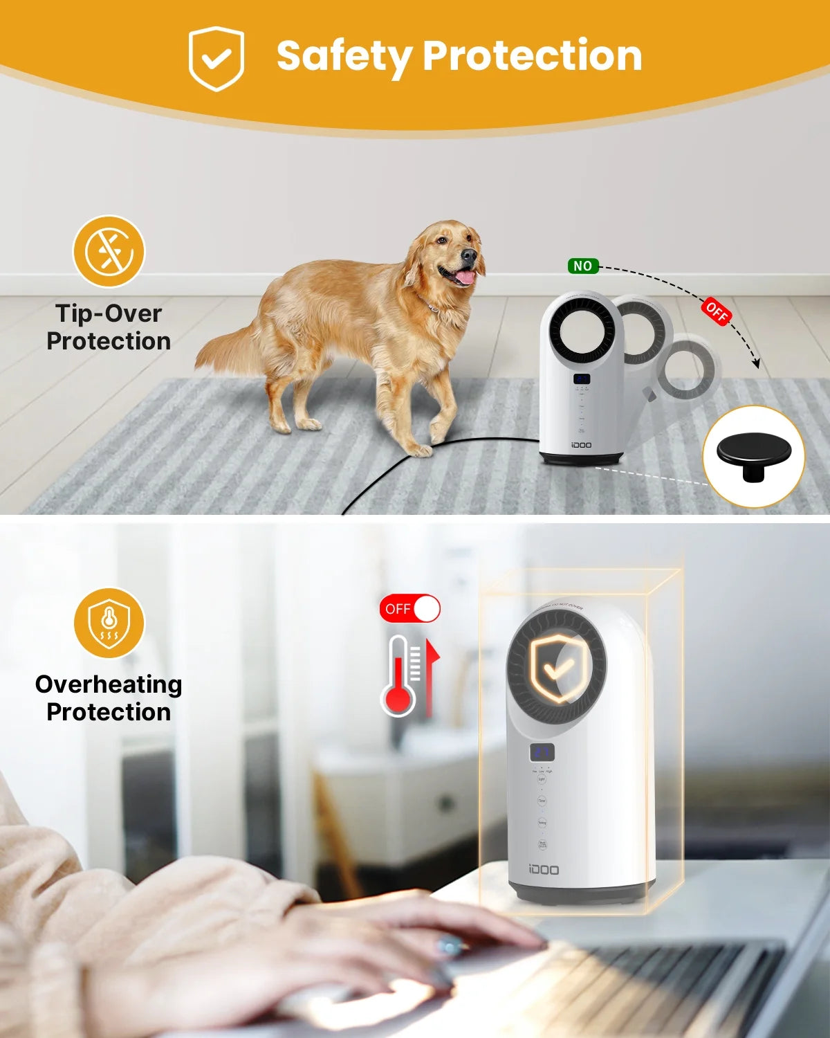 Portable Bladeless 2 in 1 Heater Fan X2281