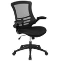 Black Mesh Swivel Ergonomic Task Office Chair with Flip-Up Arms B348