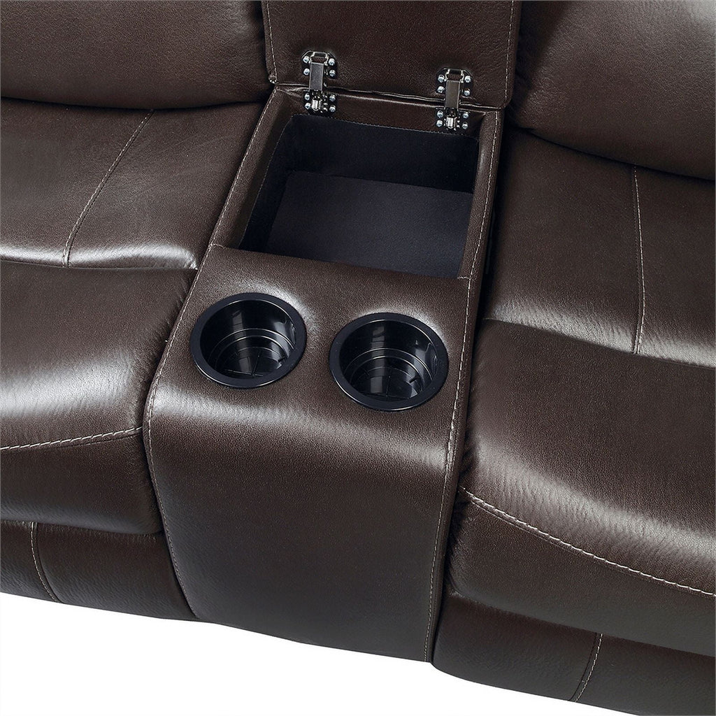 Dark Brown 2-Piece Microfiber Reclining Sofa Set H33926