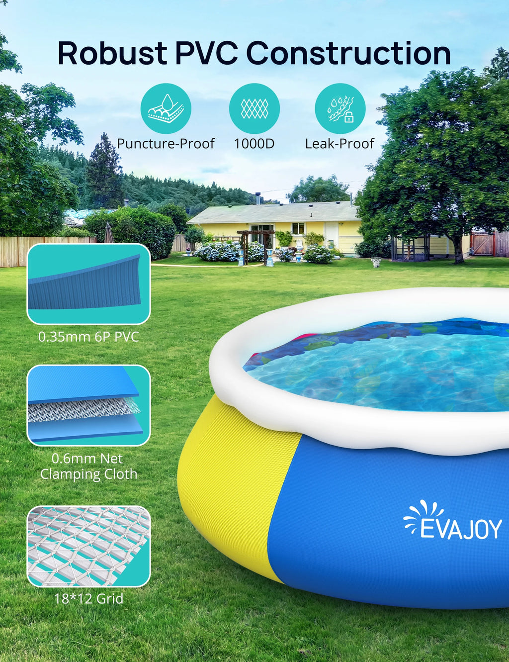 10ft × 30in Easy Set Inflatable Swimming Pool with Pool Cover Q332