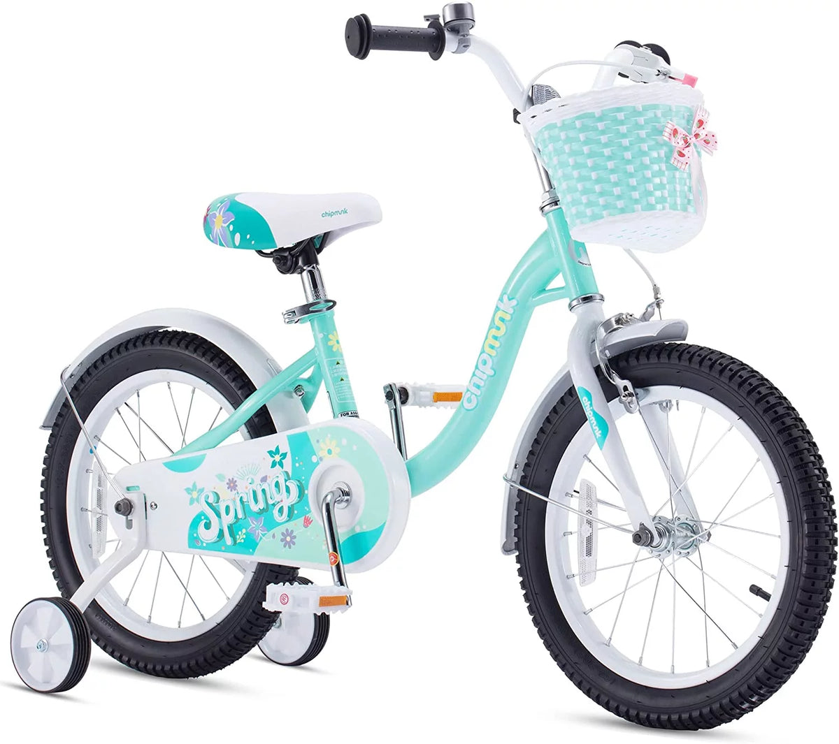 Green 14 Inch Kids Bike with Basket Q3130