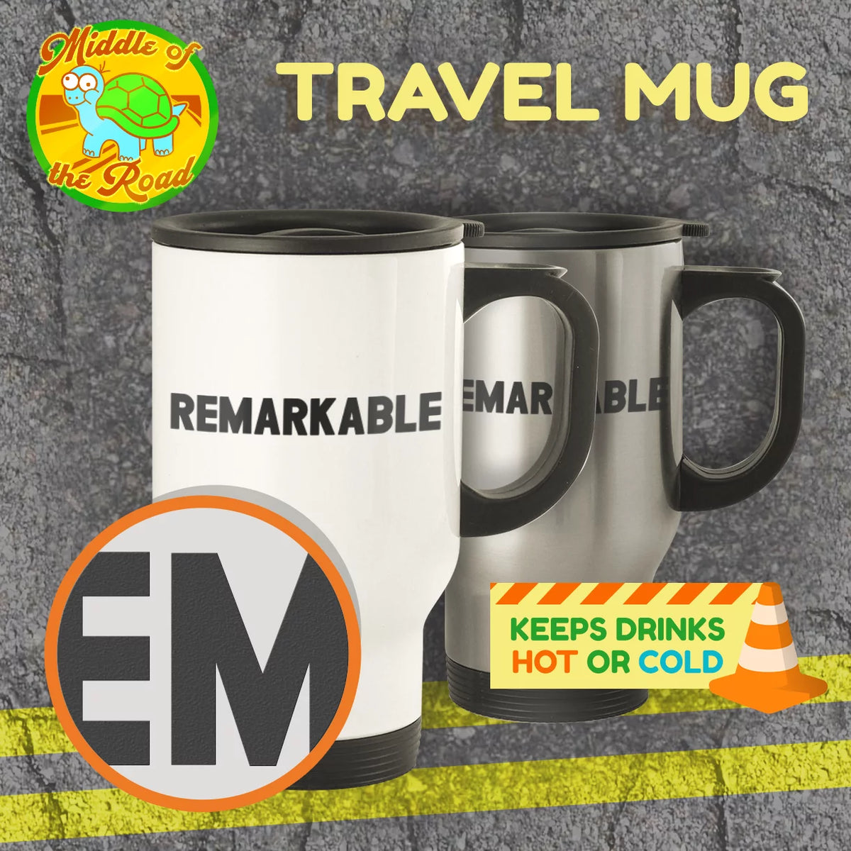 14oz Stainless Steel Travel Mug B7894