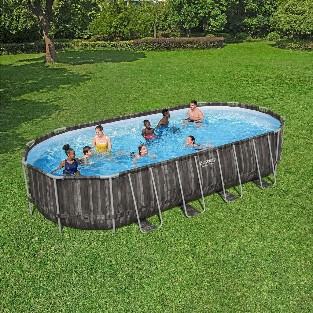 24' x 12' x 52" Oval Above Ground Swimming Pool Set V729365