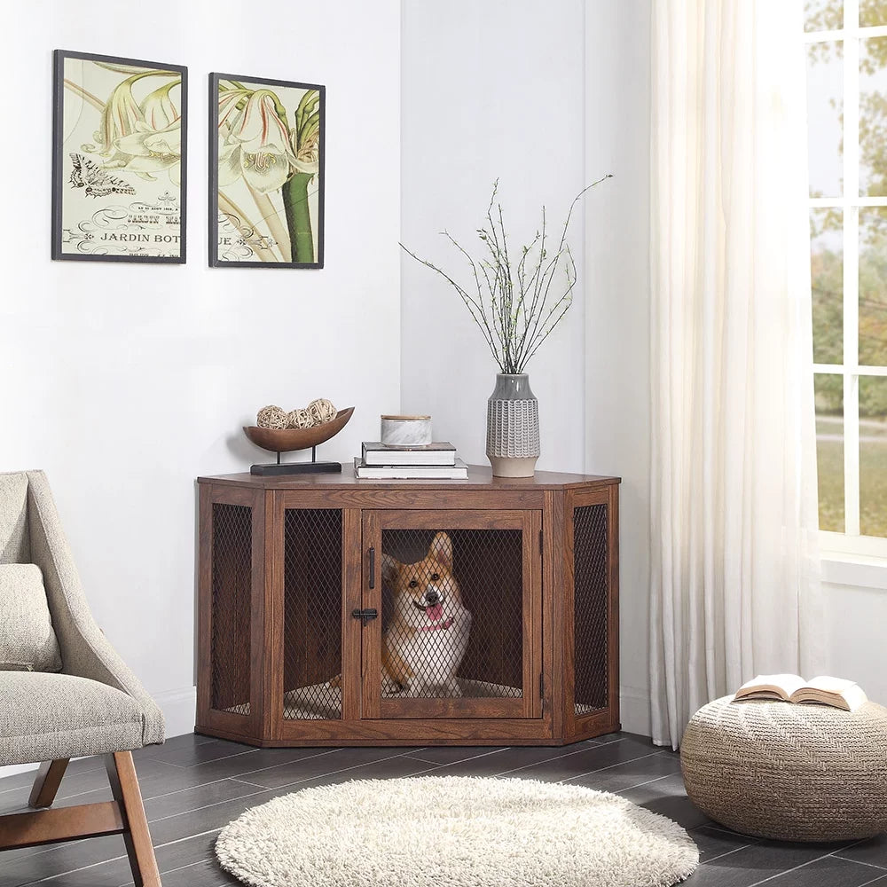 Corner Dog Crate with Cushion M4037