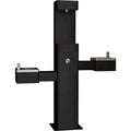 Black Outdoor Bi-Level Drinking Fountain with Bottle Filler Z364