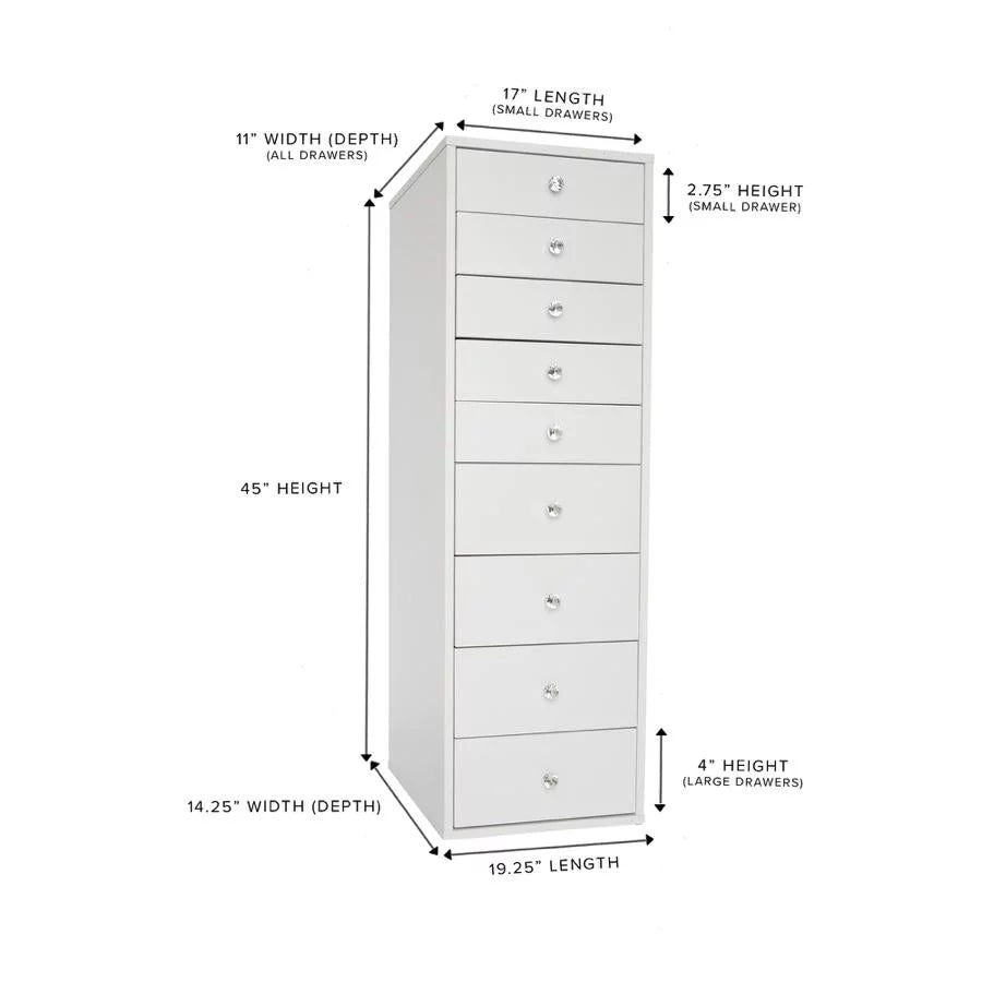 Light Pink 9 Drawer Makeup Vanity Storage A24786