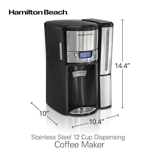 12 Cup Programmable Coffee Maker with 60 oz Removable Reservoir, Black & Stainless Steel N4820