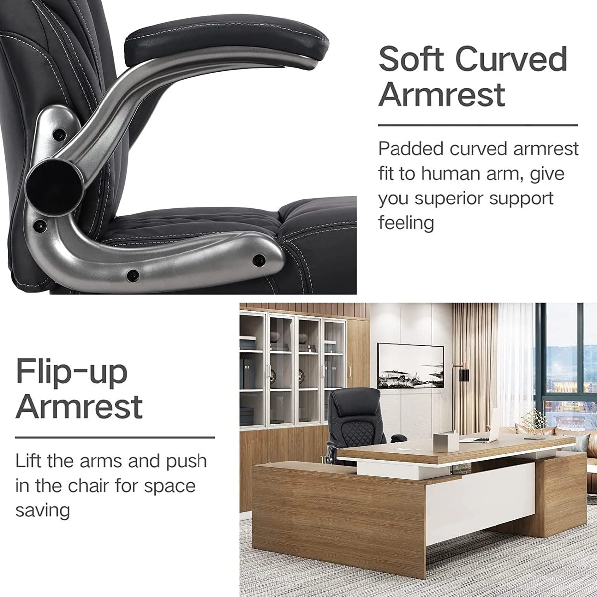 Black Ergonomic Office Chair with Lumbar Support Z9007