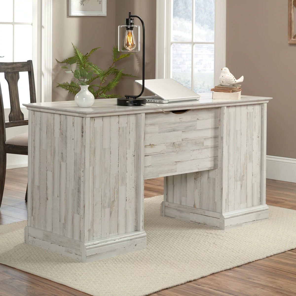 White Plank Finish Executive Desk A762