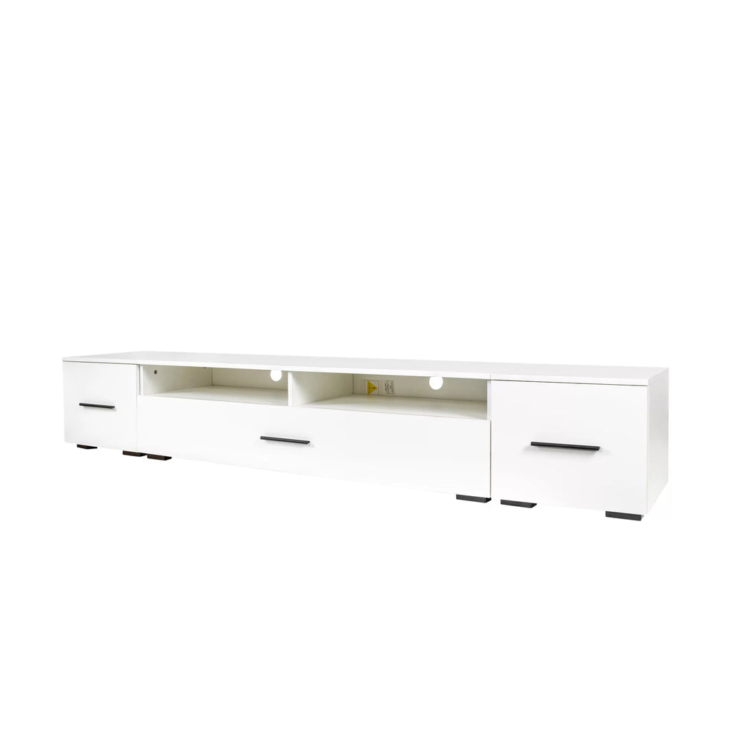 White High Gloss TV Stand with LED Lights U7867