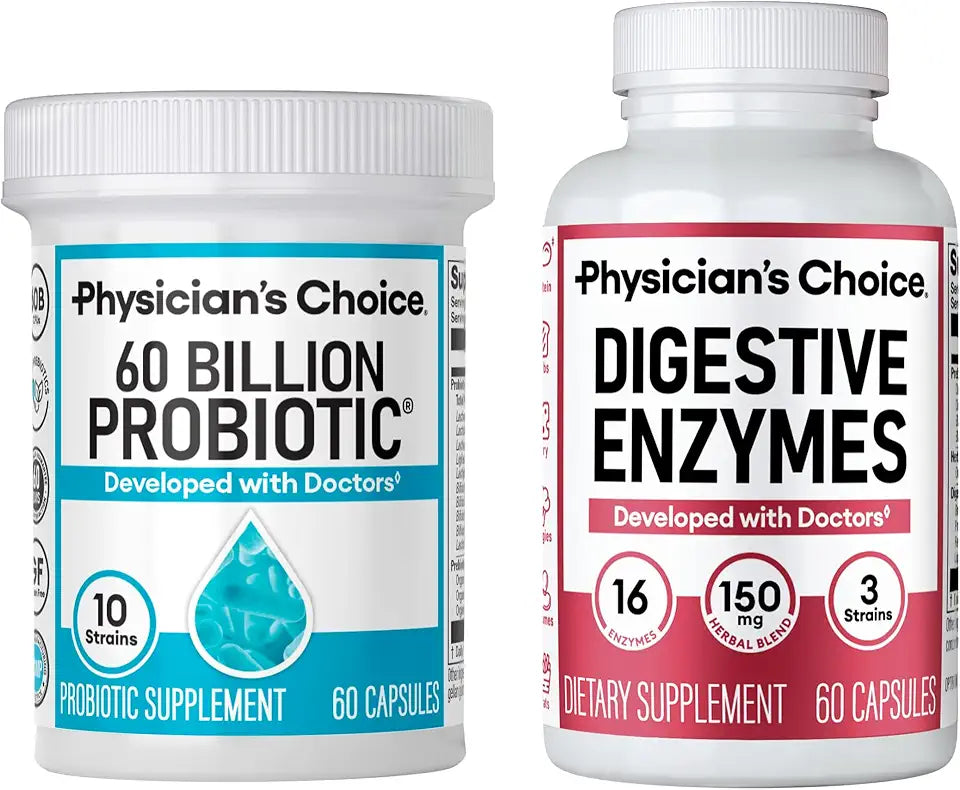 60 Billion Probiotics 60ct + Digestive Enzymes O740