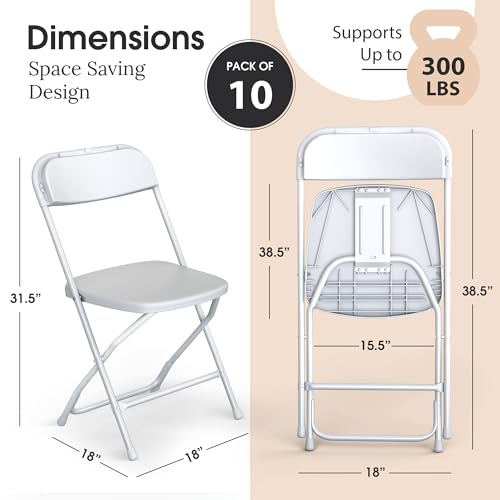 White 4 Pack Foldable Plastic Chair A200